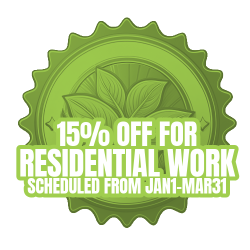 15% off for residential work scheduled from jan 1-mar 1